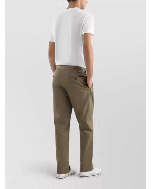 Dolce & Gabbana Natural Tailored Trousers Straight Leg Pleated Front for men
