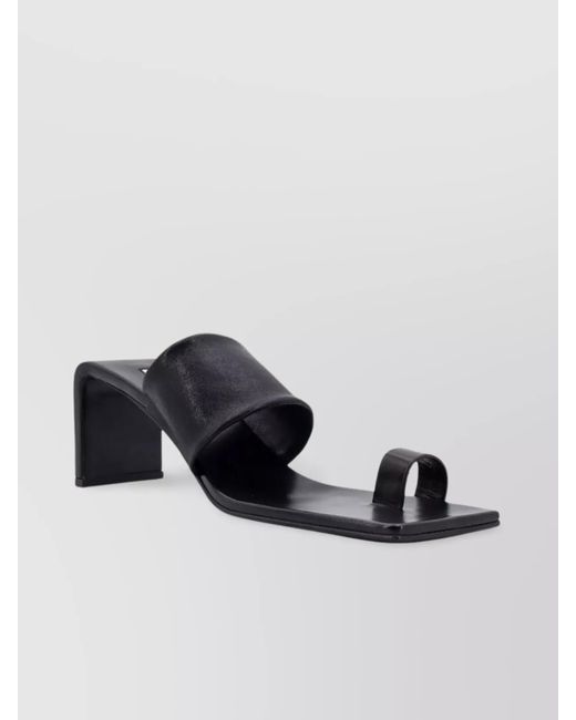 Jil Sander Black Leather Sandals