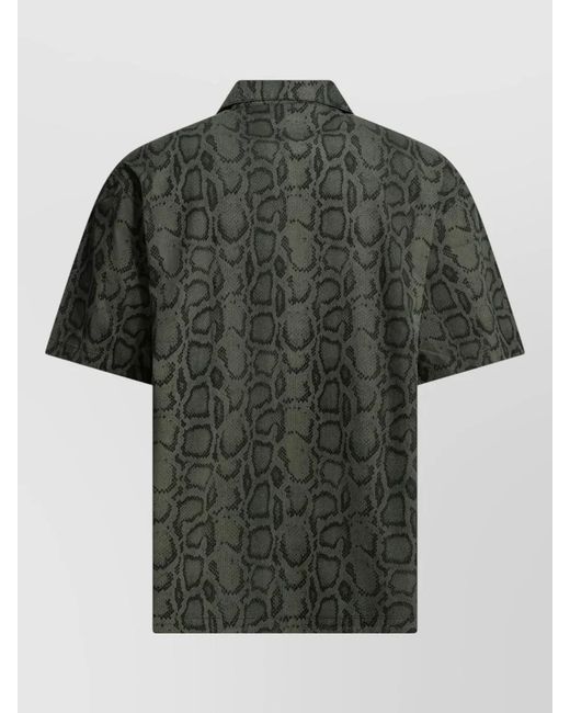 Carhartt Green Snake Camo Camp Collar Short Sleeve Shirt for men