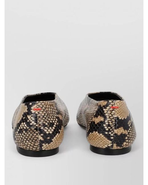Aeyde Black Ballerina Flats Betty Snake Print Pointed Toe