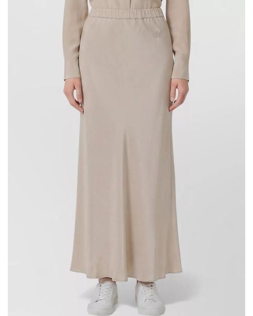 Max Mara Multicolor Long Silk Skirt Elasticated Waist