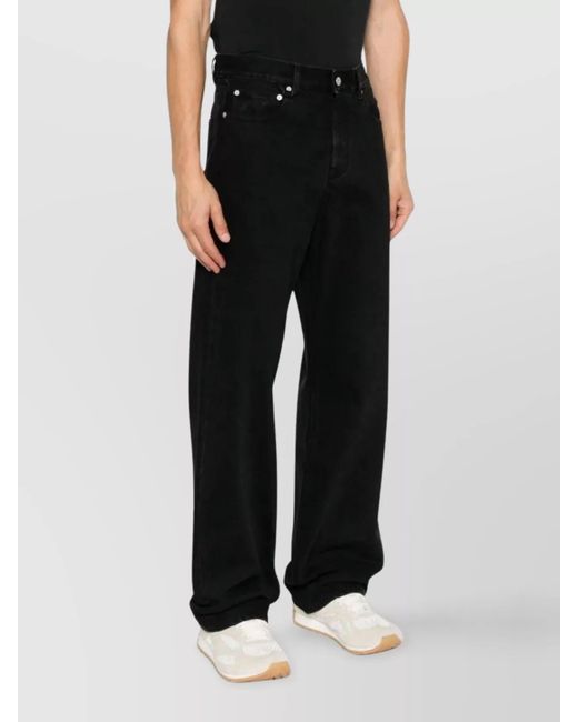 Jacquemus Black Straight Denim Pants Featuring Belt Loops for men