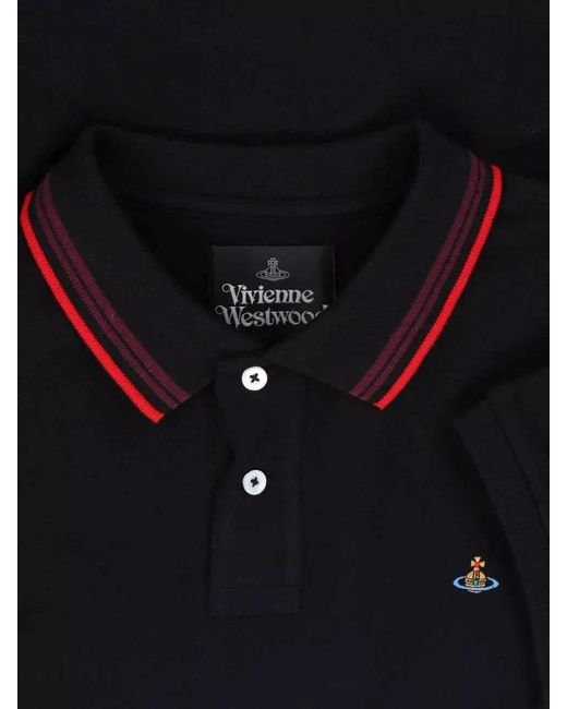 Vivienne Westwood Black Cotton Regular-Fit Polo Shirt for men