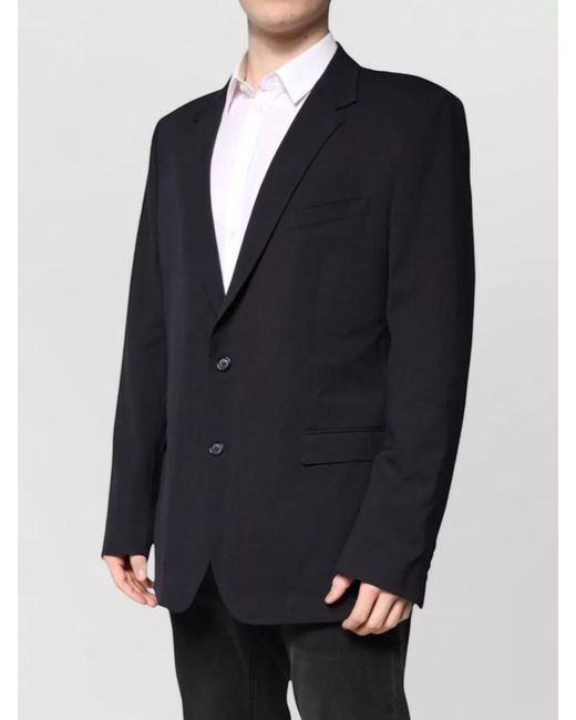 Dolce & Gabbana Blue Virgin Wool Single Breasted Coat for men