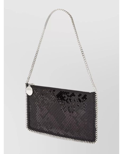Stella McCartney White Falabella Mini Sequin Clutch Bag