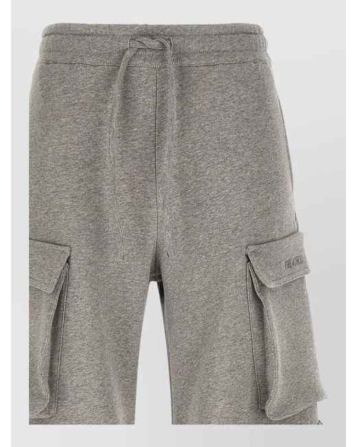 The Attico Gray Fern Relaxed Cargo Trousers Side Pockets