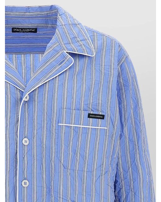 Dolce & Gabbana Blue Silk Vanity Shirt for men