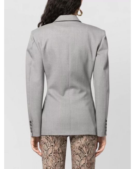 ARMARIUM Gray Double Breasted Virgin Wool Tailored Jacket