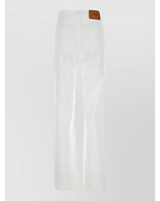 Versace White Denim Mid-Rise Slim-Fit Flared Jeans