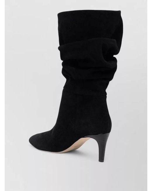 Paris Texas Black Slouch Boot Pointed Toe Kitten Heel