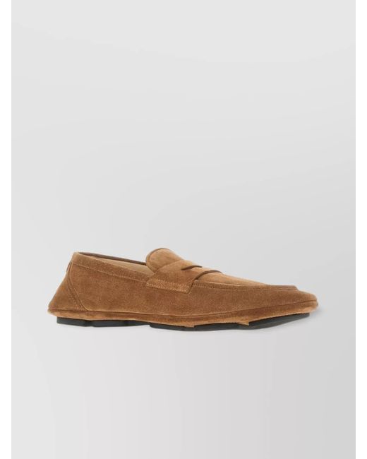 Dolce & Gabbana Brown Suede Leather Loafers for men