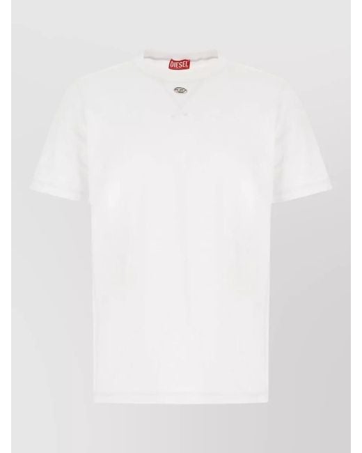DIESEL White Cotton Regular-Fit Crew-Neck Short-Sleeve T-Shirt for men