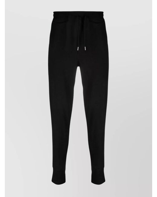 Paul Smith Black Cotton Stripe-Trim Track Pants for men