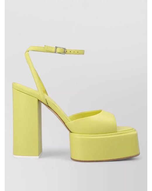 3Juin Yellow Beth Sandals Block Heel Open Toe