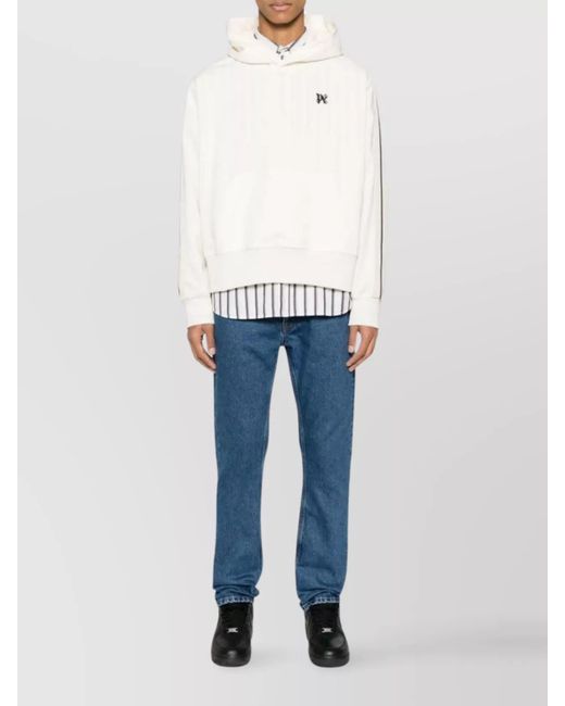 Palm Angels Blue Denim Monogram Straight-Leg Jeans for men
