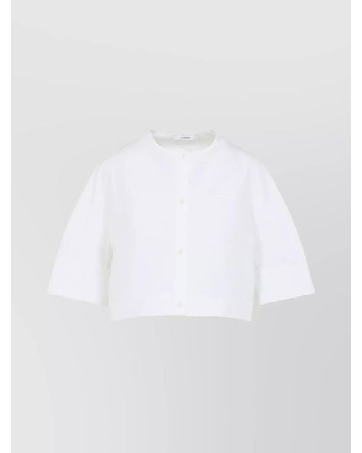 Givenchy White Cropped Cotton Short-Sleeve Shirt