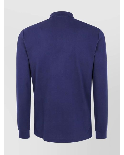 Polo Ralph Lauren Blue Long Sleeve Cotton Polo Shirt for men