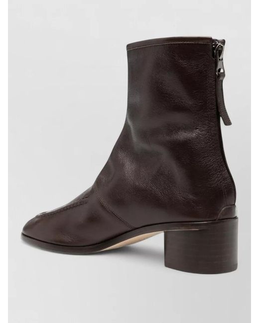 Hereu Brown Leather Ankle Boots