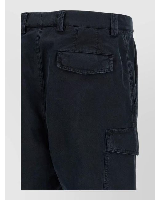 Brunello Cucinelli Blue Cargo Shorts Relaxed Straight Leg Design for men