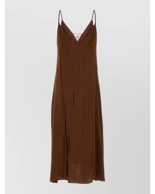 Prada Brown Satin Midi Dress