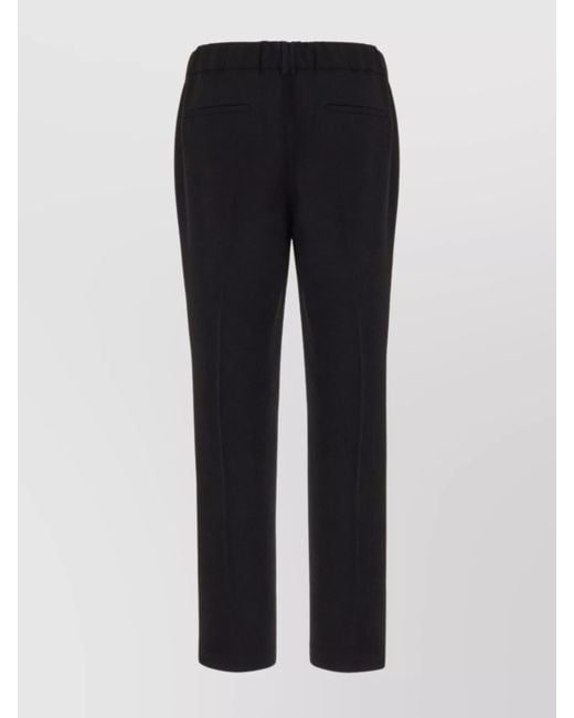 Brunello Cucinelli Blue Silk Blend Tapered Trousers