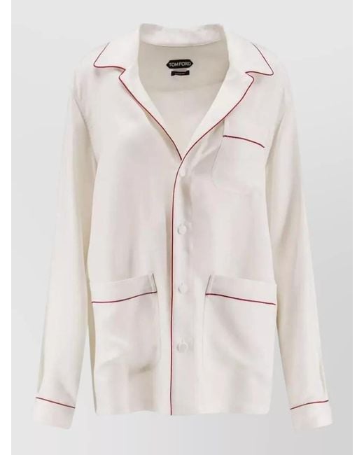 Tom Ford Natural Silk Long-Sleeve Shirt