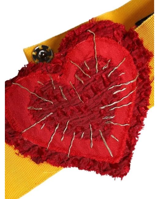 Dolce & Gabbana Orange Heart Embellished Belt
