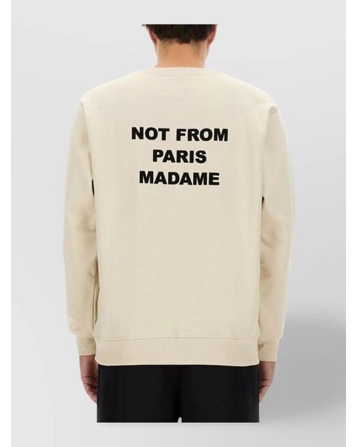 Drole de Monsieur Natural Cotton Logo Print Crew Neck Sweatshirt for men