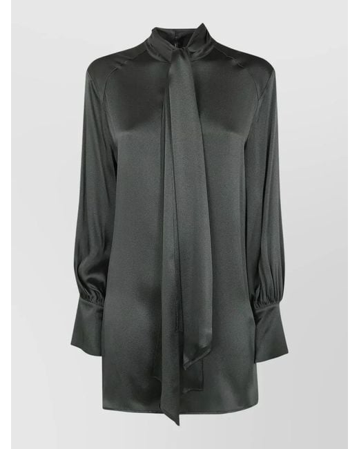 Semicouture Gray Satin Mini Dress