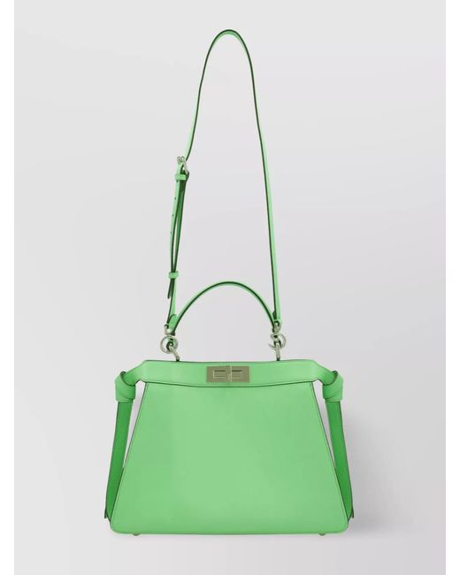 Fendi Green Peekaboo Iseeu Leather Shoulder Bag
