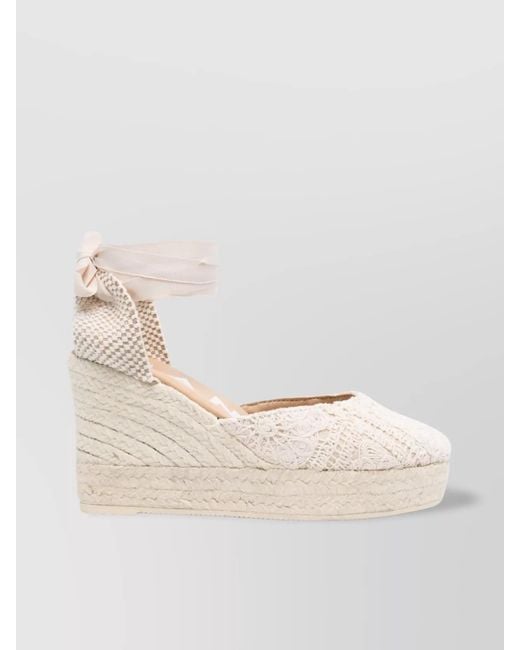 Manebí Natural Crochet Wedge Espadrilles