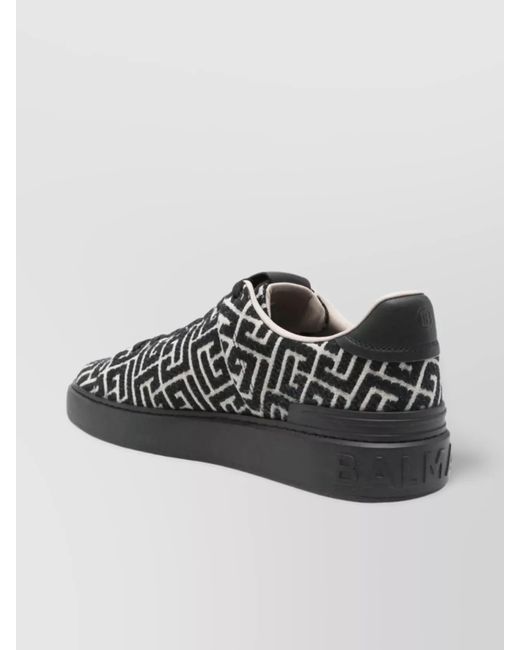 Balmain Black Jacquard Low-Top Sneakers for men