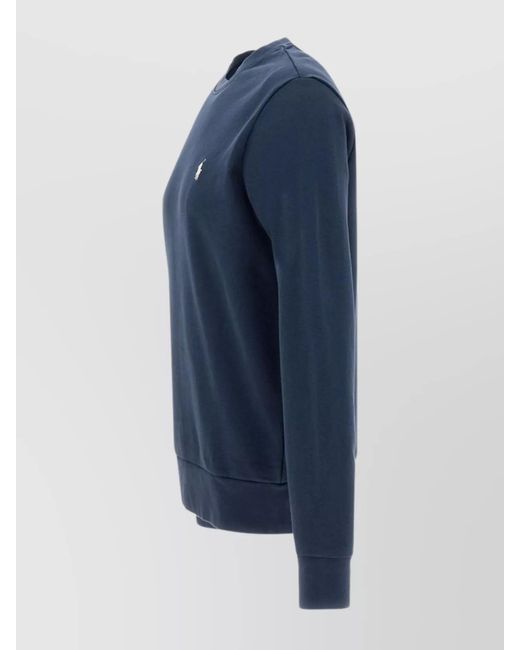 Polo Ralph Lauren Blue Cotton Logo-Embroidered Crewneck Sweatshirt for men