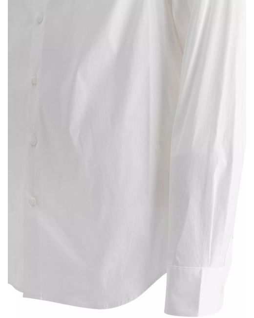Vince White Cotton Poplin Shirt for men