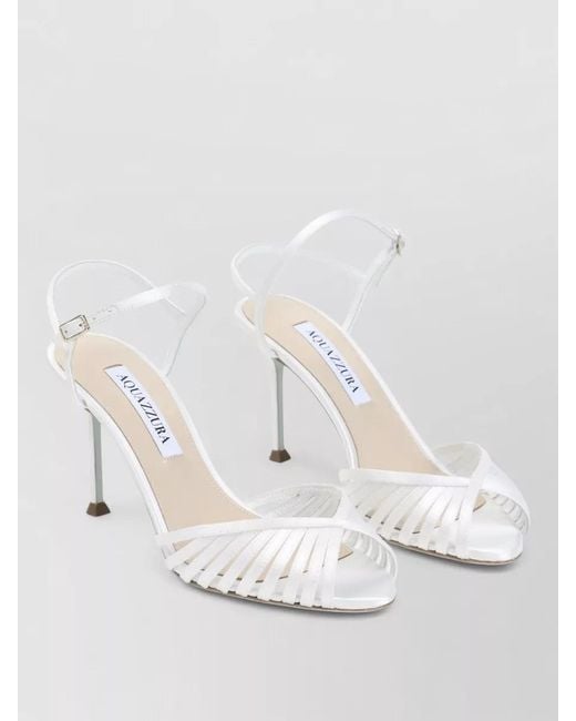 Aquazzura White Satin High-Heel Sandals