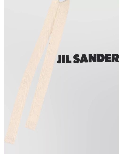 Jil Sander Natural Hooded Sweatshirt Drawstring Hood Ribbed Trims for men