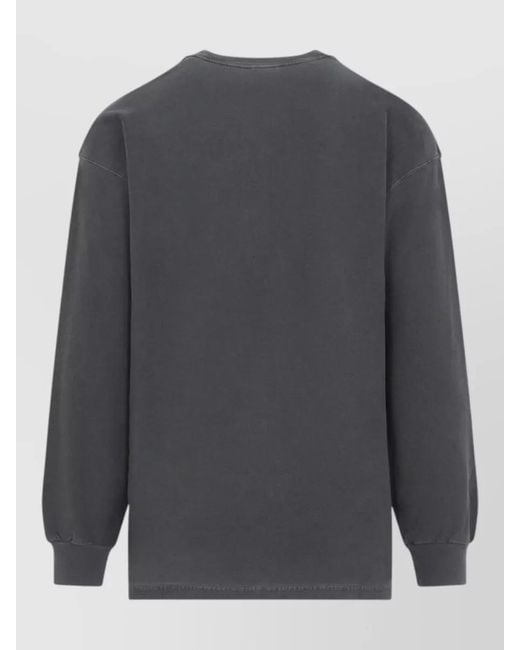 Carhartt Gray Long Sleeve Loose Pocket Cotton T Shirt for men