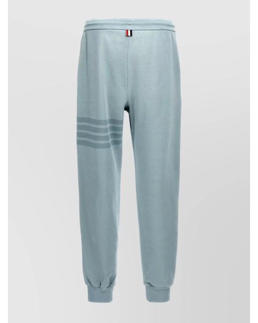Thom Browne Blue Straight Cotton Track Pants for men