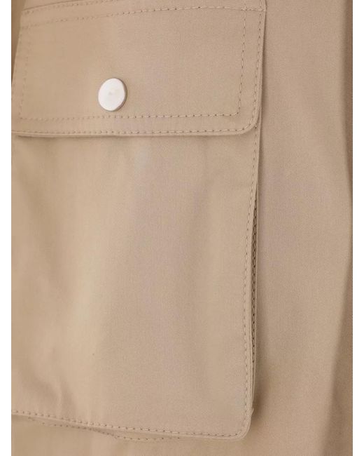 Niccolò Pasqualetti Natural Drawstring Hem High Collar Utility Jacket