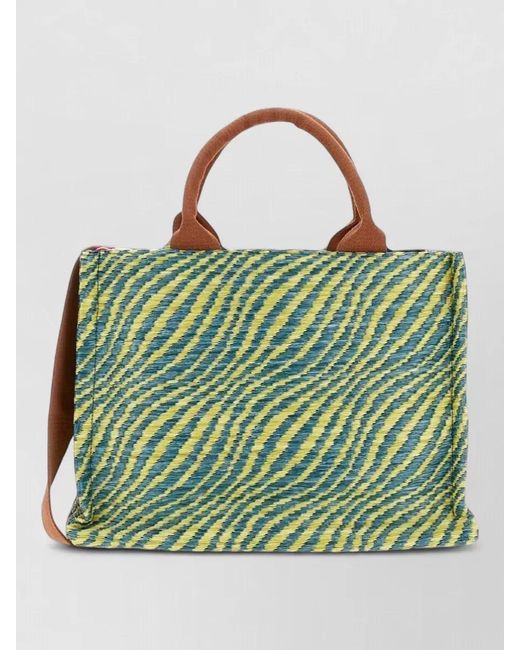 Marni Green Tropicalia Small Fabric Tote Bag