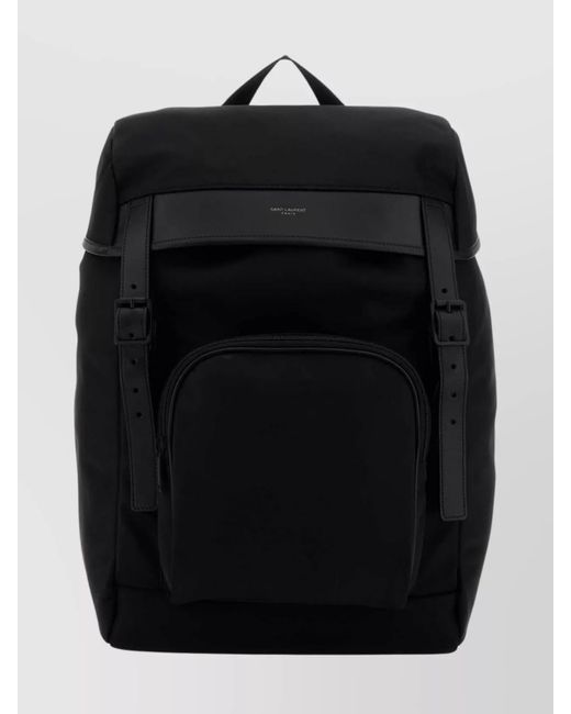 Saint Laurent Black Fabric Backpack for men