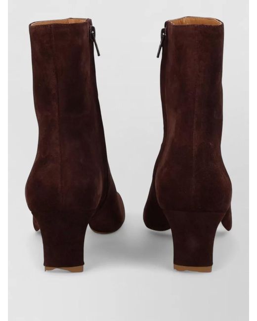 Staud Brown Suede Ankle Pumps Block Heel Pointed Toe