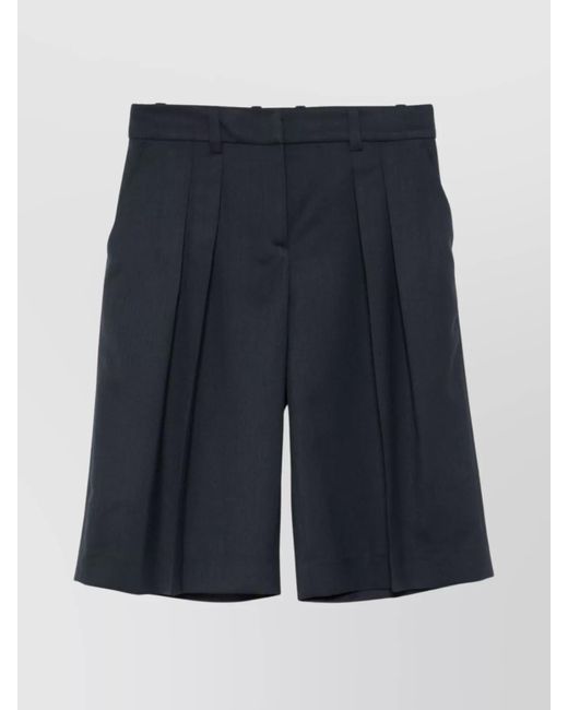 Frankie Shop Blue Bilbao Wool Blend High Waist Shorts