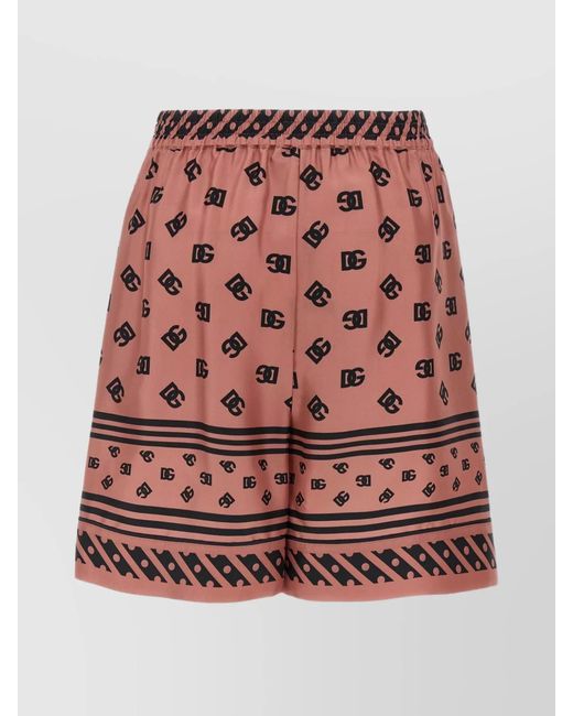 Dolce & Gabbana Red Silk Short Shorts