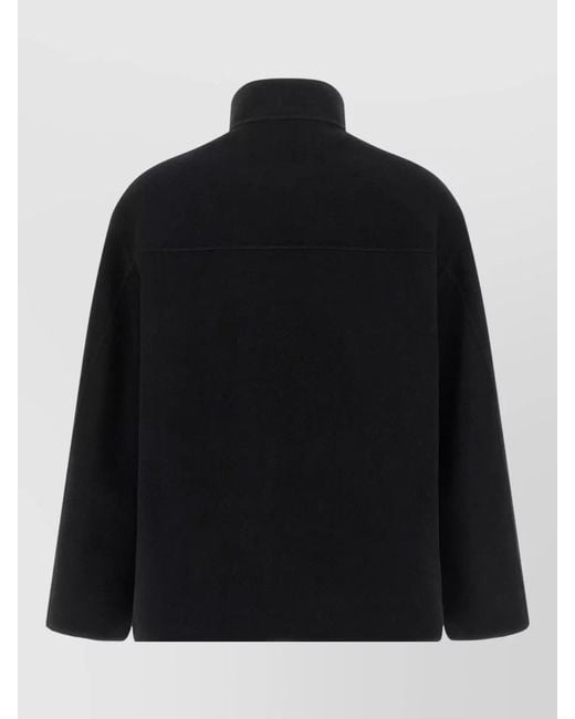 Rohe Black Wool Coat Double Breasted Button Collar