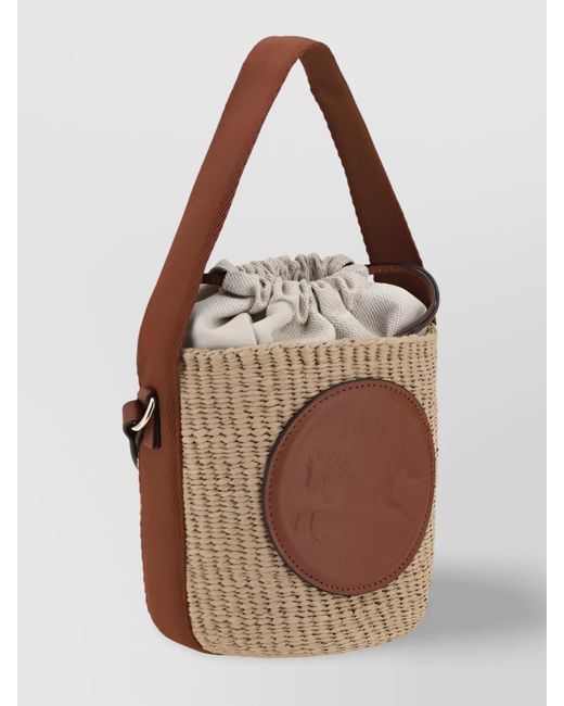 Chloé Brown Raffia Bucket Bag