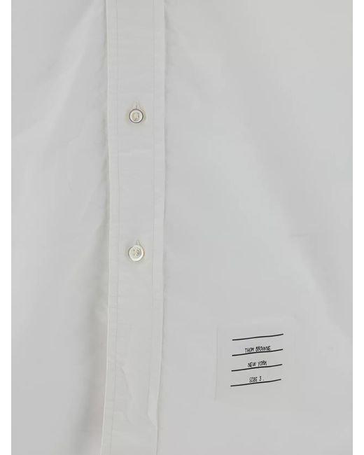 Thom Browne White Cotton Long-Sleeve Button-Up Shirt for men
