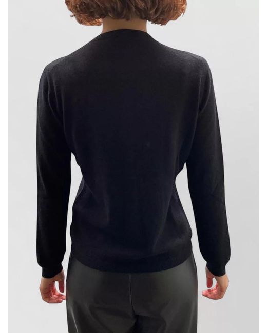 LA ROSE Blue Cashmere Knit Cardigan Long Sleeves