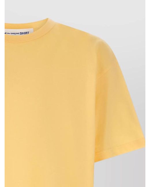 Comme des Garçons Yellow Logo Detail Crew Neck Short Sleeve T-Shirt for men
