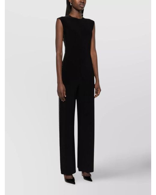 Norma Kamali Black Sleeveless Studded Jumpsuit
